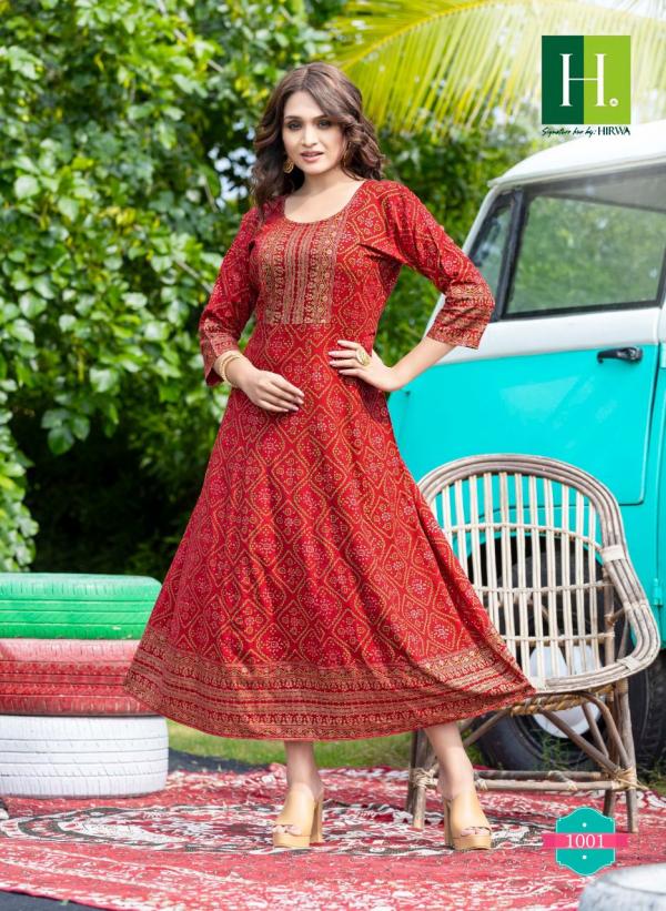 Hirwa Golden Sunlight 2 Fancy Long Anarkali Kurti Collection